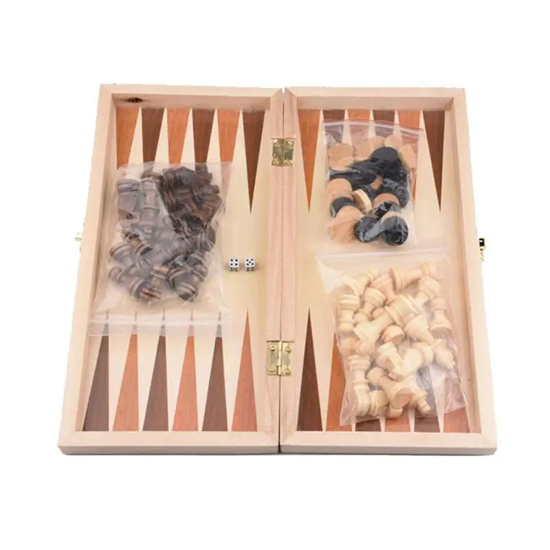 Chess Set Magnetic 3 In 1 Intelligence Toys Chess Checkers Backgammon Set For Family