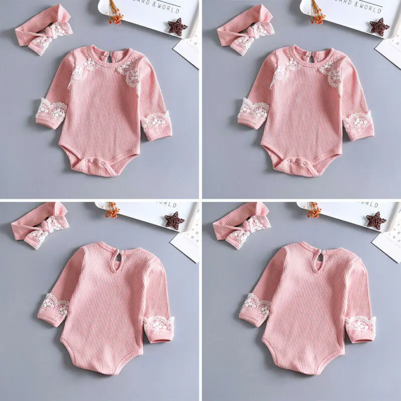 Emmababy, милый комбинезон для новорожденных детей и девочек с длинными рукавами, кружевной комбинезон в стиле пэчворк с цветочным рисунком, осенняя одежда
