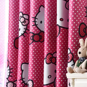 Kawaii Hello Kitty Pink Curtains  4