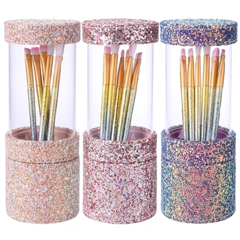 

Sequins Visible Dust-proof Makeup Brush Holder Beauty Travel Case Organizer Travel Pen Holder Storage Cosmetic Brush Bag Brushes