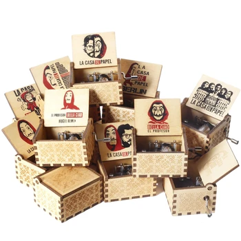 

La Casa De Papel bella ciao Music Box Money heist Paper House Musical Hand Crank for Christmas gift Men Music Box large stock