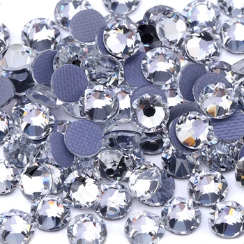 

SS16 SS20 SS30 Crystal Clear (8 big + 8 small) New Faceted Cut Facets AAA Quality Iron On Stone Hotfix Rhinestones