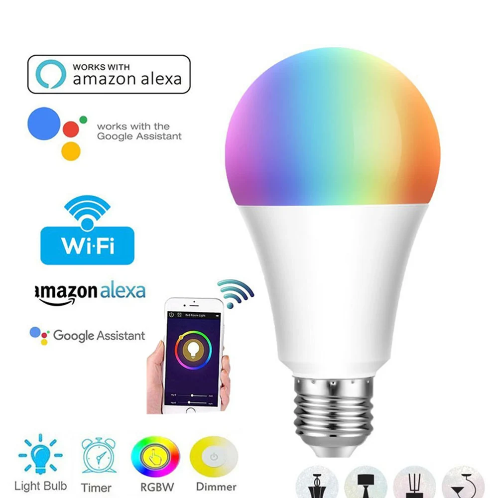 Super Bright LED Lamp Bedroom WIFI Control Durable Bar LED Light Bulb Decoration Home RGBW LED Bulb Party Wireless