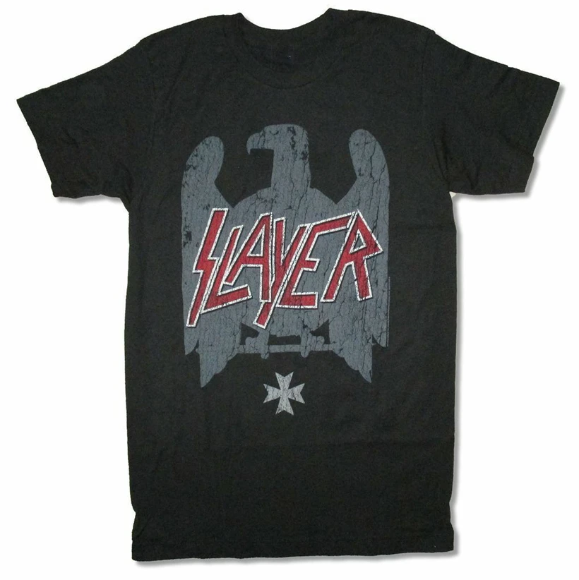 Slayer/серая футболка с изображением орла черная новая группа товар мягкая