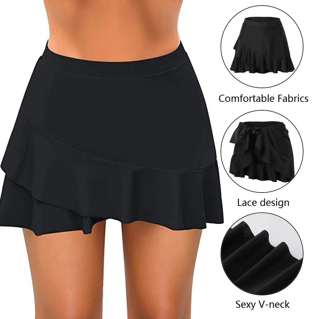 Women Bikini Bottom Tankini Swim Skirt Cover Up Short Beach Dress Swimwear Pants