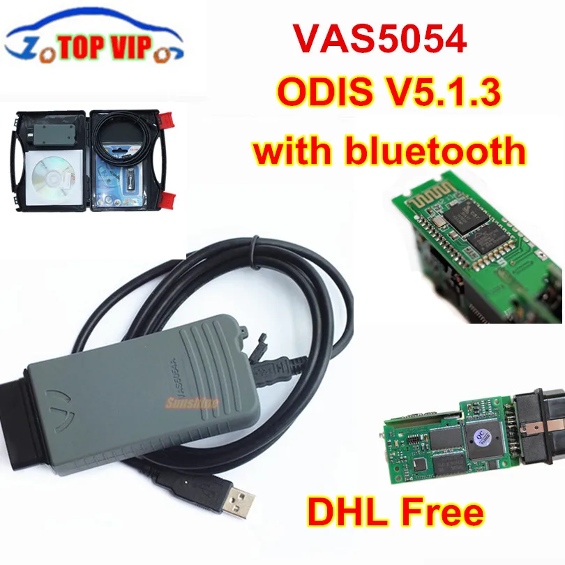 

DHL VAS5054 ODIS V5.13 Newest Full Chip Auto OBD2 Diagnostic Tool VAS5054A VAS 5054A Bluetooth code reader Scanner no OKI