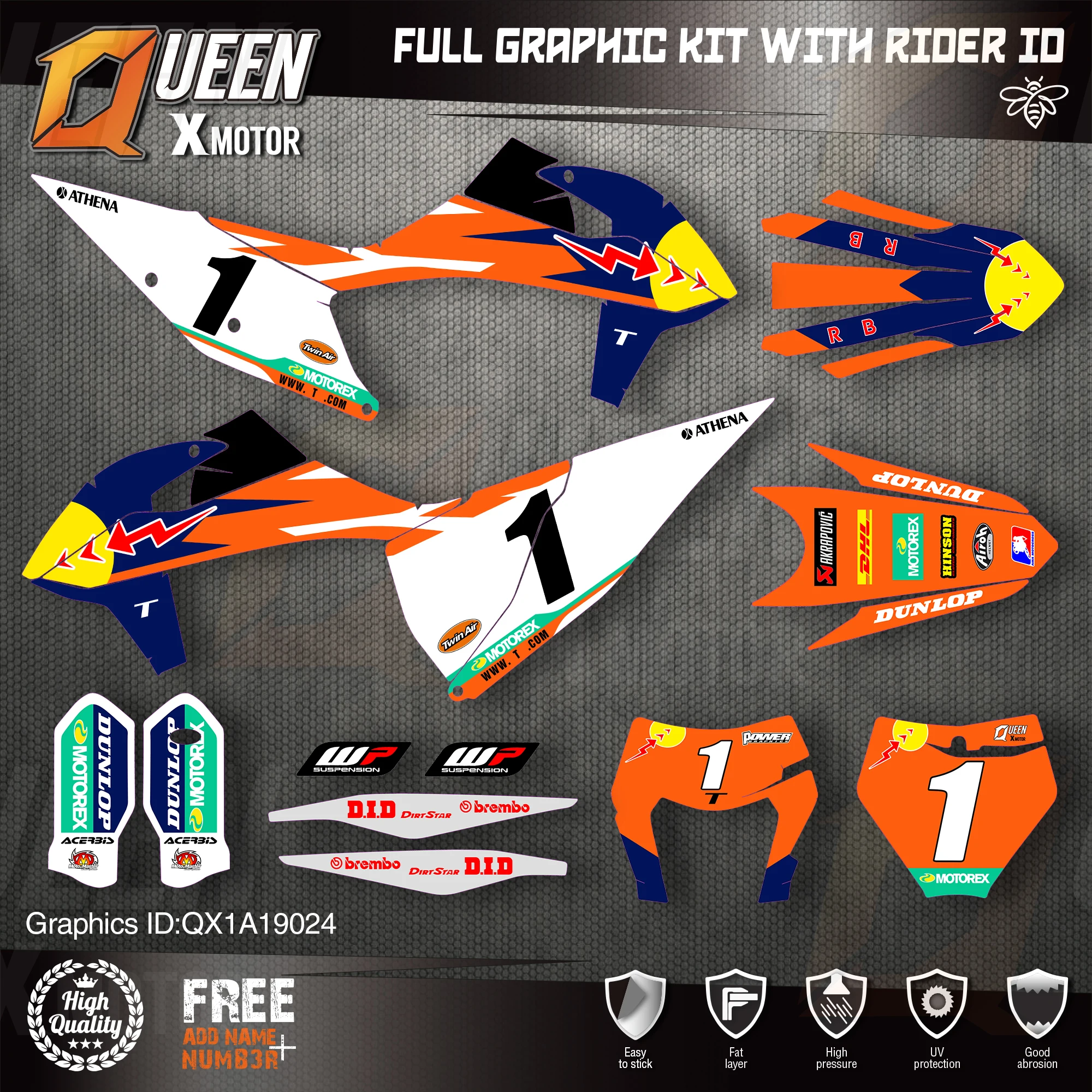 QUEEN X MOTOR Custom Team Graphics Decals Stickers Kit For KTM 2019 2020 SX SXF 2021 EXC XC-W EXC-F 024 | Автомобили и мотоциклы