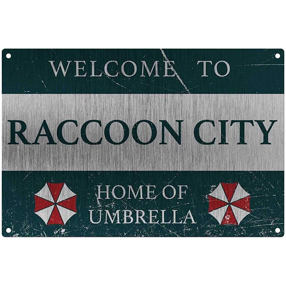 Metal Tin Sign Personalized Vintage Resident Welcome To Raccoon City, Home  Of Umberella Sign, Style Metal Aluminum Sign For Wall - Plaques & Signs -  AliExpress
