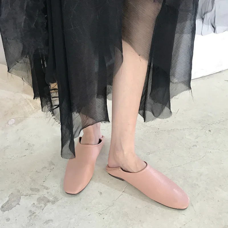 Boussac/женские лоферы в стиле ретро на квадратном каблуке; однотонные элегантные женские сабо без застежки; женская обувь на плоской подошве; SWA0355