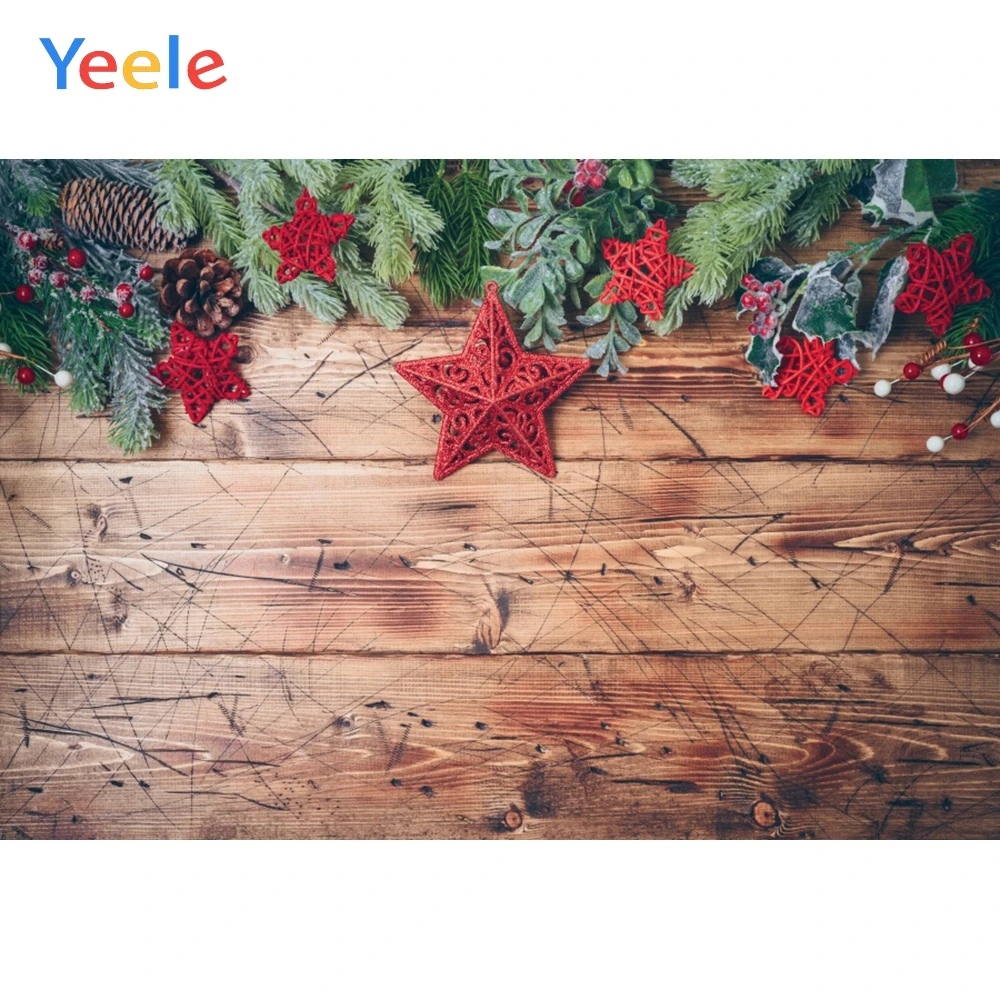 

Yeele Pine Stars Christmas Backgrounds For Photography Winter Snow Snowman Gift Baby Newborn Portrait Photo Backdrop Photocall