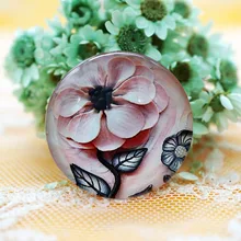 10 шт./лот, Круглый, 8 мм-20 мм, Цветочный стеклянный кабошон для изготовления браслета, ювелирное изделие для женщин,, серьги, булавки, брошь, рукоделие