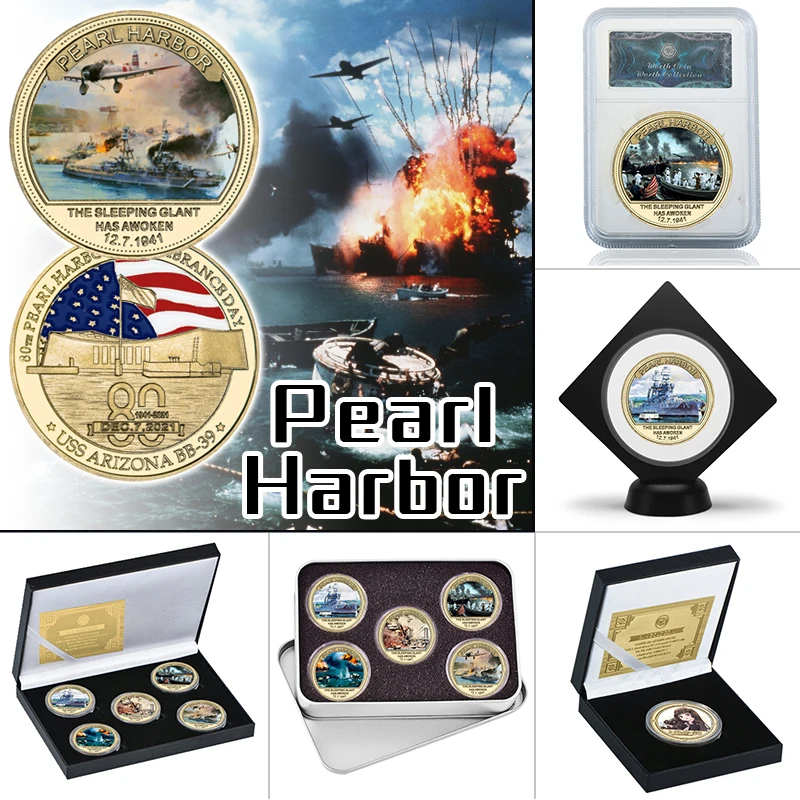 WR Custom WW II Commemorative Silver Coin Art Present of Attacking Pearl Harbor 
