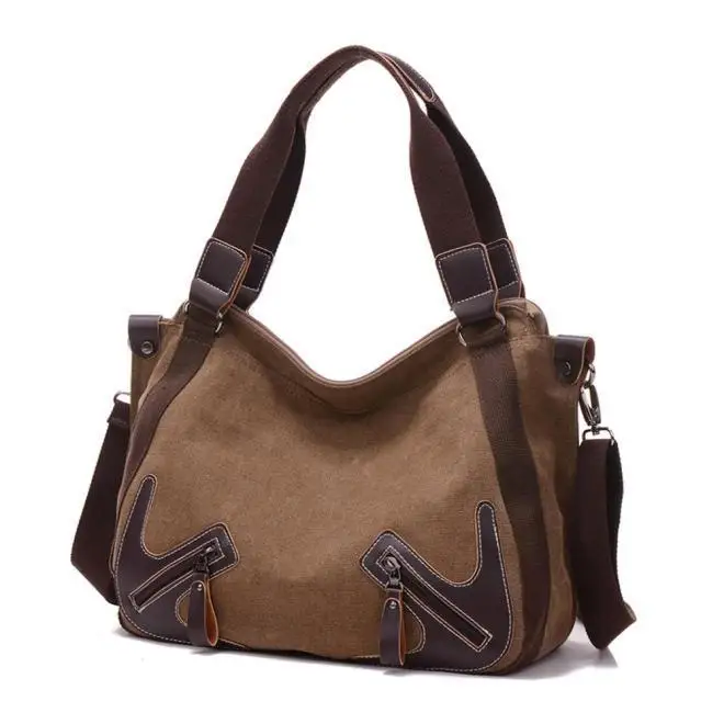 Punk Women Shoulder Bag Canvas Handbag Large Capacity Tote Ladies Purse