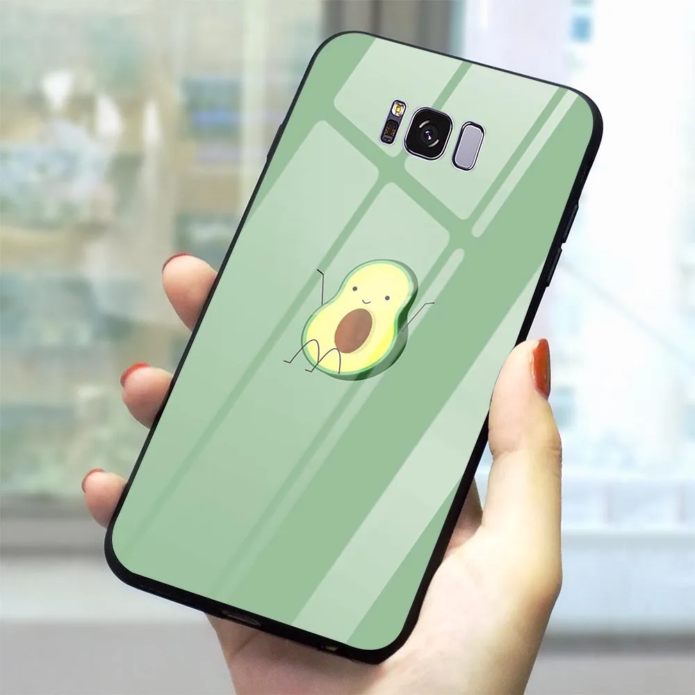 Чехол из закаленного стекла с авокадо для Samsung Galaxy S9 Cover A70 A60 M40 A50 A40 A20 A30 A10 S7 Edge S8