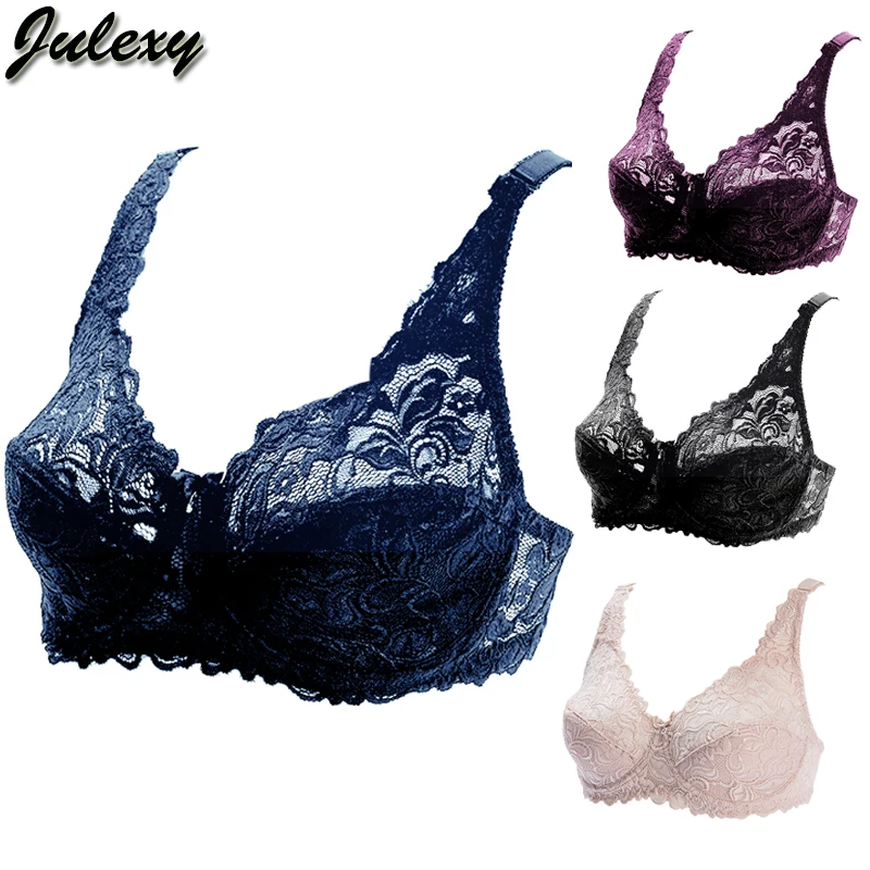 

Julexy C D E Big Size 2019 Sexy Lace Women Bra Plus Size Bralette Ultrathin Pure Cotton Brassiere Hollow out Underwear