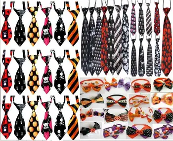 

(120pc/lot ) Halloween Holiday Pet Dog puppy Tie Bow Ties Cat Neckties Dog Grooming Supplies for small middle big dog Y902