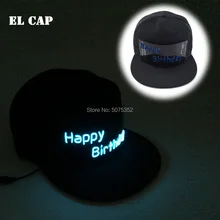 Подарок на день рождения светящаяся Кепка с надписью s хип хоп EL cap s Led светящийся спортивный головной убор танцевальный костюм для вечеринки реквизит Snapback cap