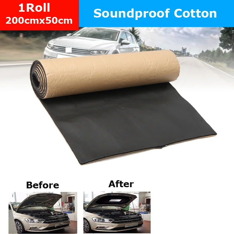 

1Roll 200cmx50cm Car Sound Proofing Deadening Anti-noise Sound Insulation Cotton Heat Closed Cell Foam Car Accessories