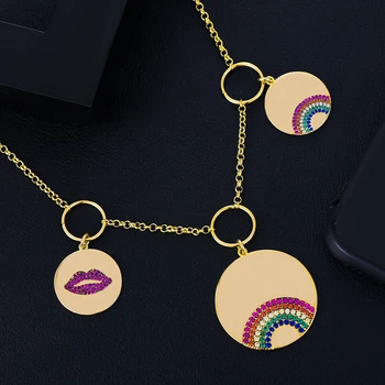 

GODKI Luxury lips Necklace Personalized Love Stackable Necklaces for women Wedding Party girlfriend Wife gifts