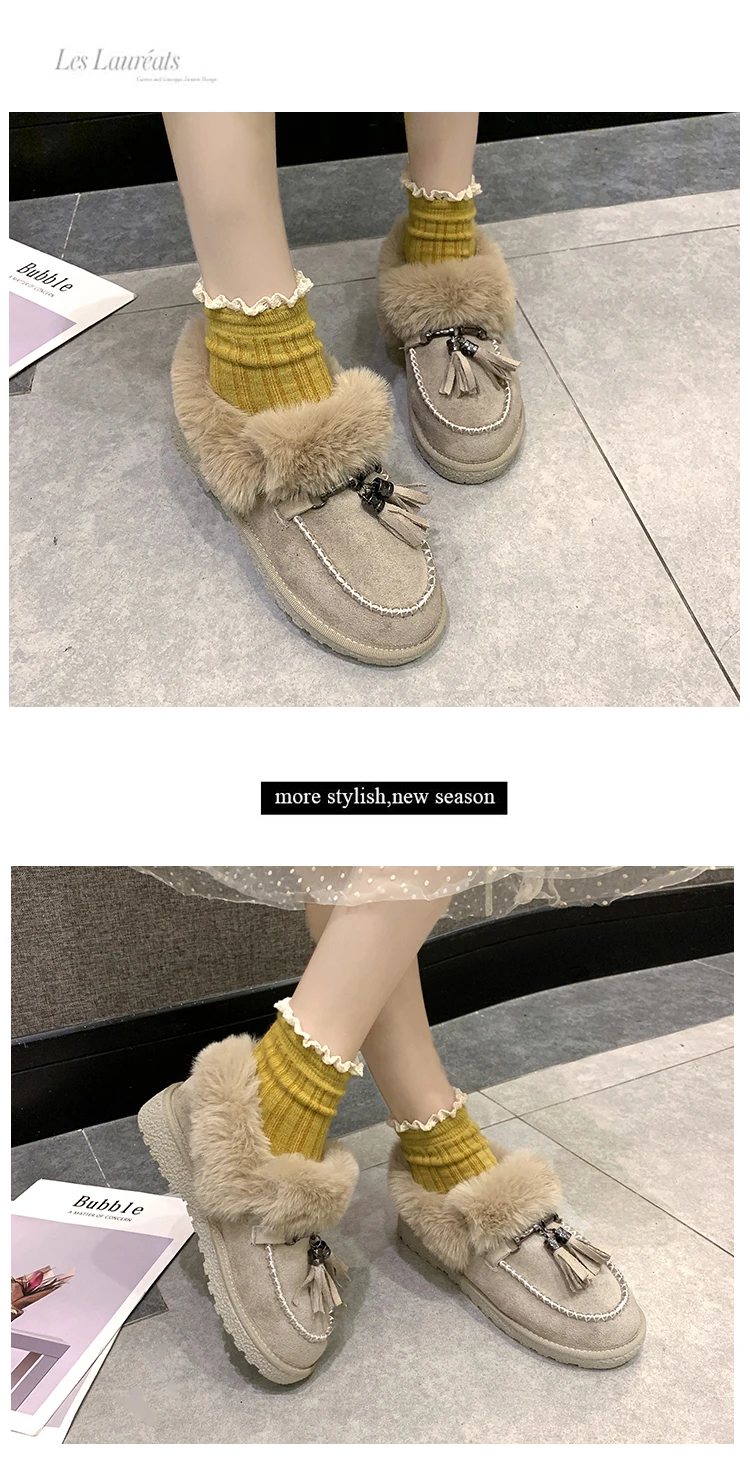 New low price ankle boots for women Winter Snow Boots Leather Plush Non-Slip Rubber Platform Femal Shoes Woman