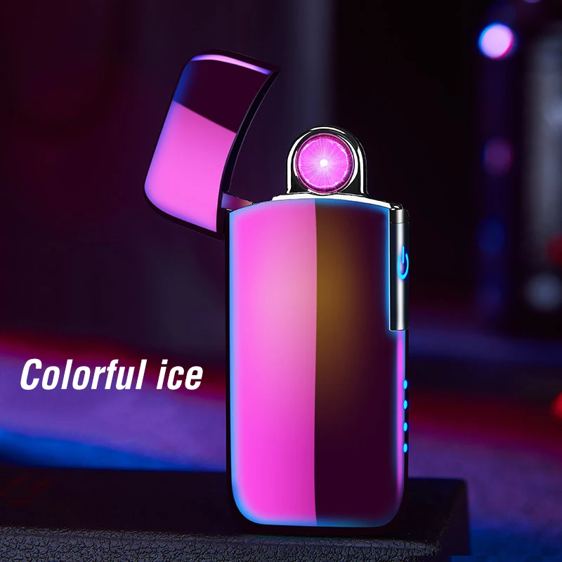 USB зажигалка с зарядкой от спиннинга металлическая интеллектуальная сенсорная