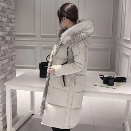 

Cotton-padded Clothes 2017 Winter New Style Korean-style Straight-Cut Fashion Solid Color Mid-length Hooded WOMEN'S Wadded Jacke