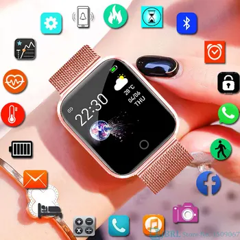 

NEW Stainless Steel Smart Watch Women Men Electronics Sport Wrist Watch For Android IOS Square Bluetooth Smartwatch Smart Clock