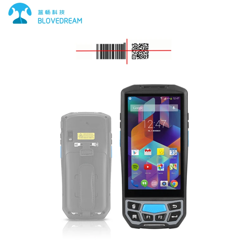 DHL! Android 7,0 четырехъядерный 1D/2D Сканер Штрих-Кода RFID LF134.2khz или 125K портативный терминал КПК