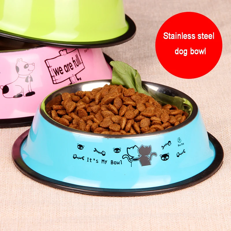 Посуда для домашних питомцев миска для кота, собаки из мультфильма из нержавеющей стали собачий Горшок Миска питатель для домашних животных Chien бутылка для воды еда