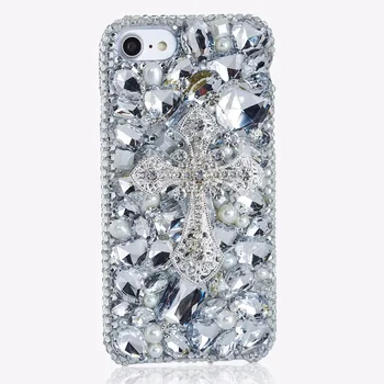 

Luxury Women Handmade Bling Rhinestone Diamond Cross Cover For Samsung a50 a70 s8 s9 a40 a20 s10 plus phone case