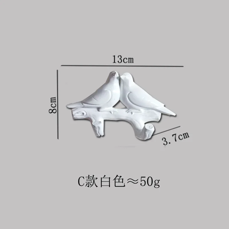 Полимерные крючки в виде птиц, настенные украшения для спальни, двери, бесшовные крючки для ключей, крючки, вешалка для одежды, держатель для ключей, настенные знаки, домашний декор - Цвет: C white