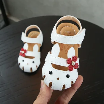 

Girls Sandals Summer Flowers Sweet Soft Children's Beach Shoes Toddler girls Sandals cute cartoon Princess Fashion High Quality