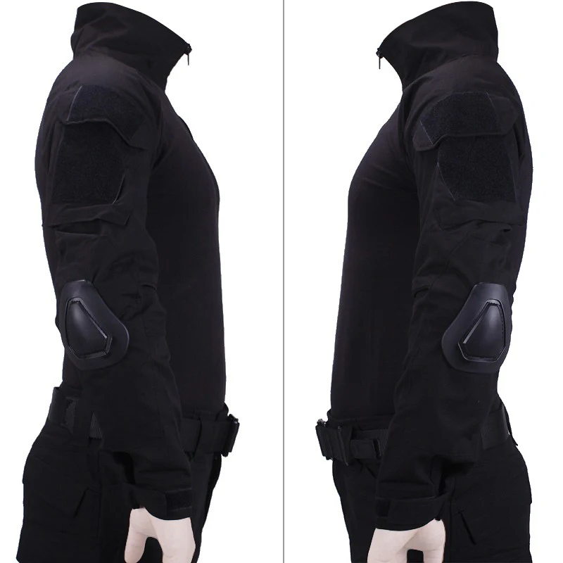 VULPO Tactical BDU Black Shirts Outdoor Camouflage T-shirt Role Playing Game Ghillie Suits