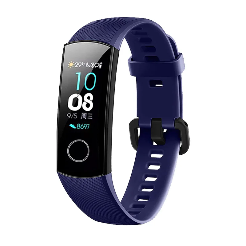 Силиконовый ремешок-браслет для huawei Honor Band 5 Смарт-браслет сменный Браслет ремешок для аксессуаров для huawei Honor Band 5 Correa - Цвет: Blue purple