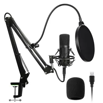 

USB microphone gooseneck suspension microphone set 192KHz/24Bit high sampling rate condenser microphone for recording for anchor