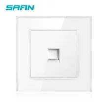 Tomada rj45 da parede de sran, interruptor de porta do computador da rede de dados do internet cat5 vidro moderado cristal rj45 86mm * 86mm A601-030