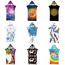 Пляжное платье для купания, Пляжное платье, накидка из микрофибры, женский халат с капюшоном, пончо для серфинга, полотенце, пляжная одежда