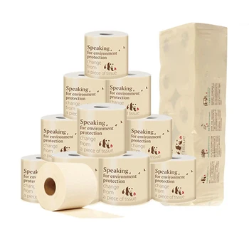 

10 Rolls 3-Ply Family Rolls Hand Paper Household Paper Towels Soft Toilet Paper Kitchen Paper Extractable Dinner Nakin Wetable