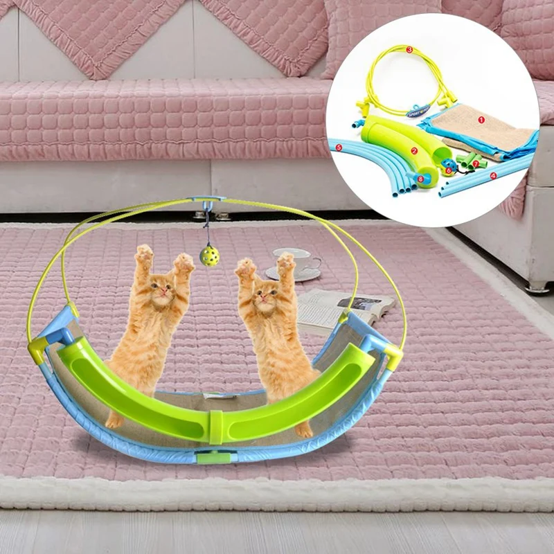 Игрушка для кошек рокер льняной холст качели кошка диван кошка спальная колыбель кровать с колокольчиком шар интерактивная игрушка для питомцев