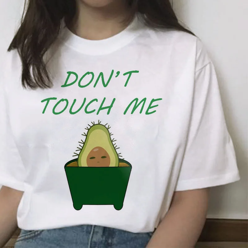 

Avocado T Shirt Vegan Ulzzang Women Short Sleeve Tops Korean Style Ulzzang Kawaii 90s Female Tshirt Graphic Harajuku Tee