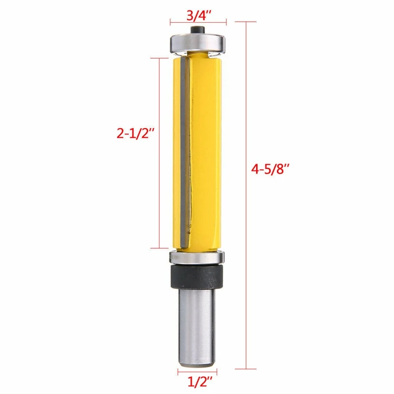HHO-1Pc фрезерный станок с заподлицо 1/2 дюйма с хвостовиком и нижним подшипником деревообрабатывающий резак инструмент для резки древесины