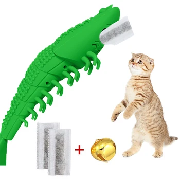 

Soft Silicone Cat Catnip Toy Interactive Cat Toothbrush Catnip Chew Treat Toy For Kitten Teeth Cleaning Dental Care Shrimp Shape