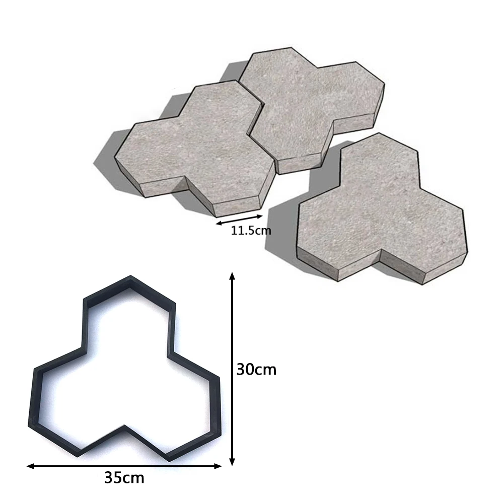 Concrete Molds Y Shaped Paving DIY Cement Molds for Plaster Environmental Gardens Floor Tile Cement Concrete Mold Stampo Cemento
