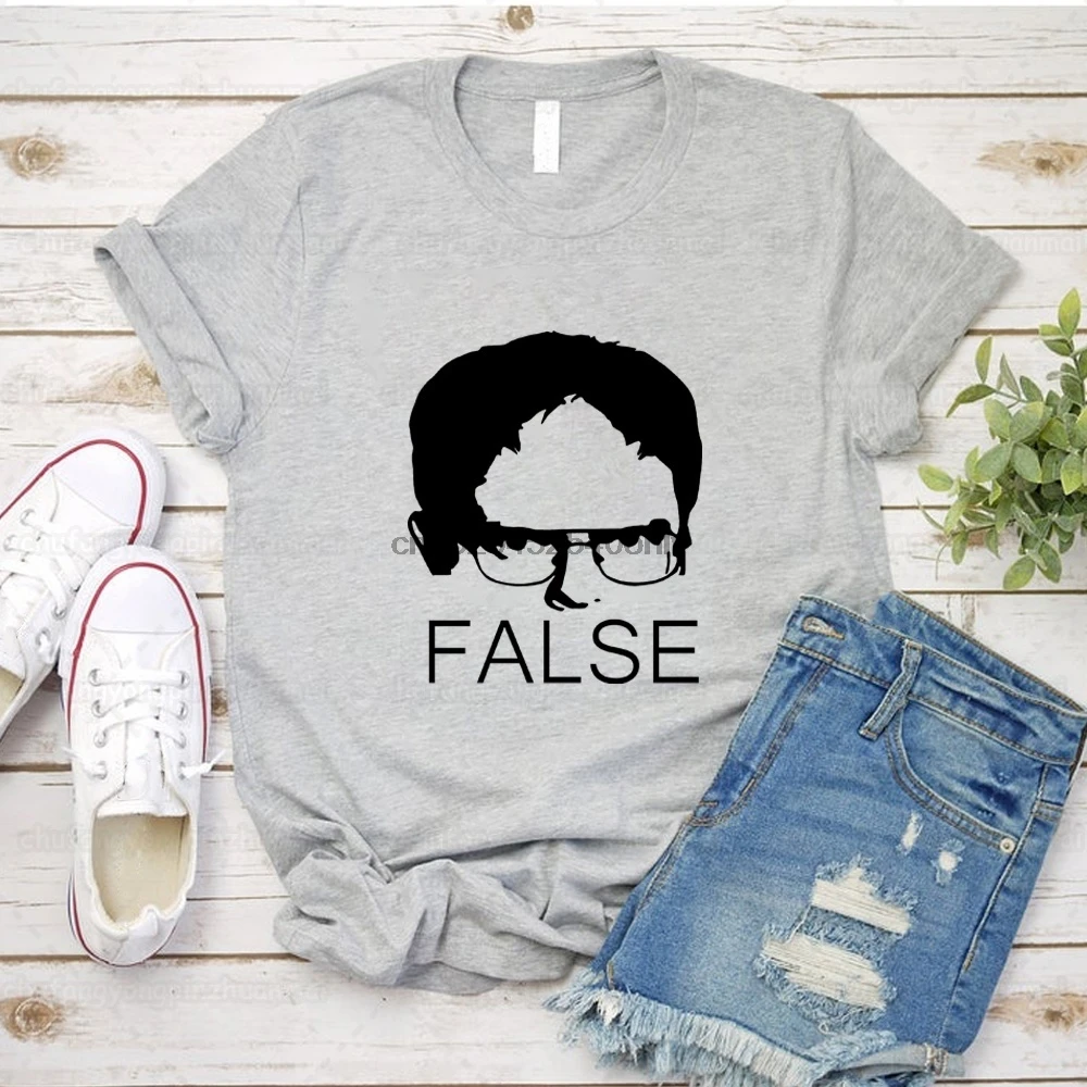 Накладная футболка Dwight Schrute Забавные футболки с рисунком летняя рубашка коротким