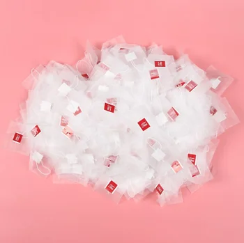 

1000Pcs5.5 X 7Cm Pyramid Tea Bag Filter Nylon Tea Bag Single String Label Transparent Empty Tea Bag