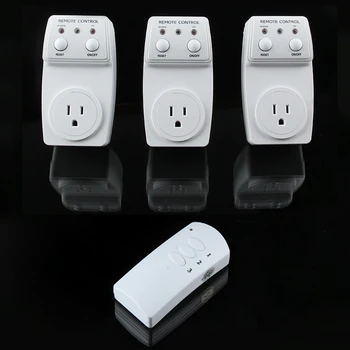 

3 Pack Wireless Remote Control Power Outlet Light Switch Plug Socket W/ Remotes