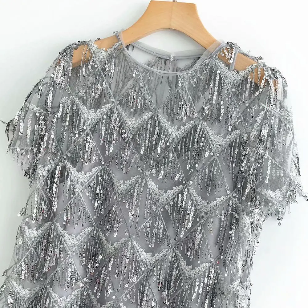 HLBCBG Chic Pearls Beading Sweater Women Bling V