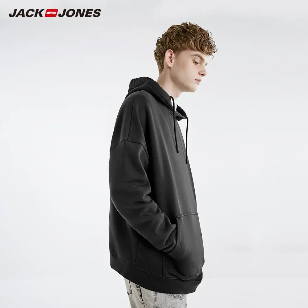 JackJones Мужская зимняя свободная толстовка с открытыми плечами базовая мужская