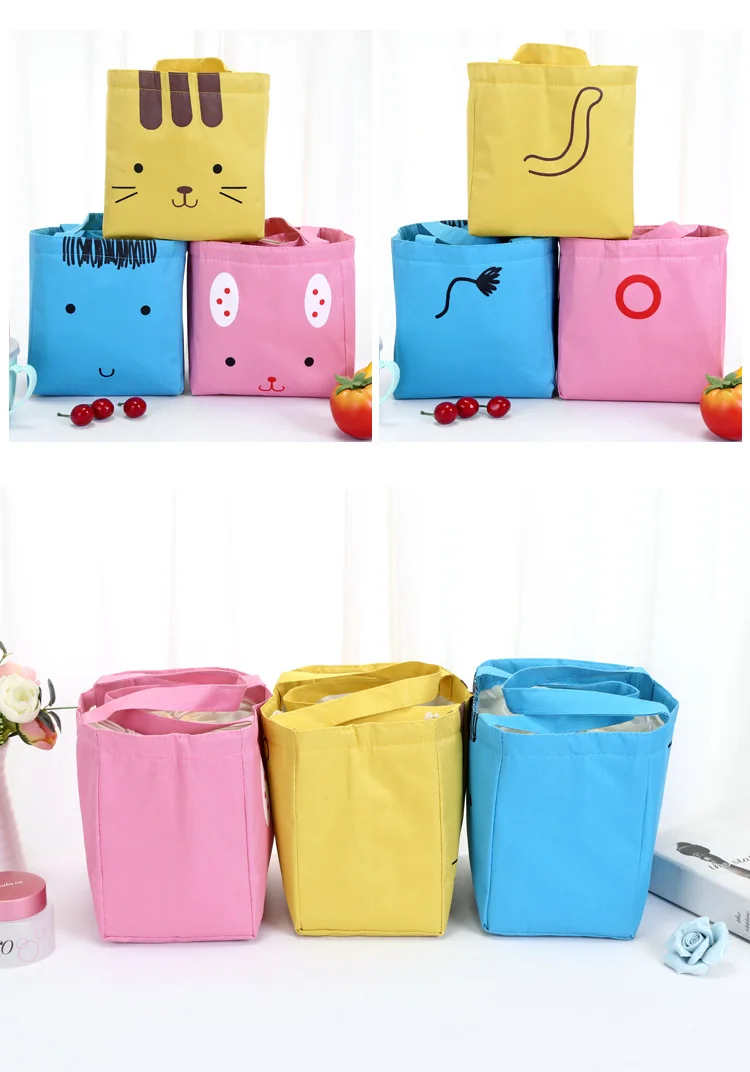 Yan qi Christmas Cartoon Insulated Bento Box Bag Lunch Box Bag Cold Insulation Lunch Bag Lunch Box Bag Hand Thick Lunch Box Bag
