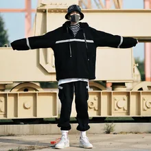 Мужские повседневные брюки осень и зима Новая отражающая вставка плюс бархатные теплые спортивные штаны для отдыха мужская одежда